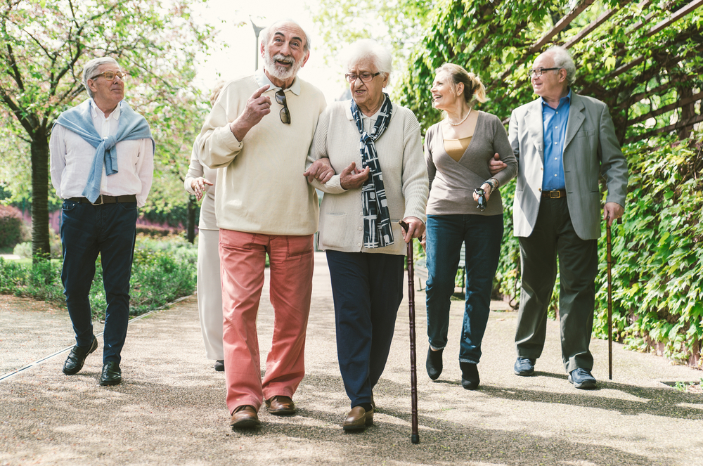 a group of happy nonsmoking elderly people